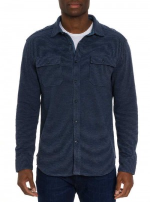 Robert Graham Brunner Long Sleeve Knit Indaco | 805SJPIFX