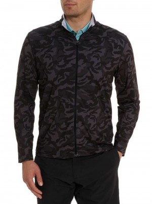 Robert Graham Faro Long Sleeve Knit Full Zip Nere | 082UCJIEG