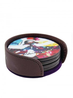 Robert Graham Leather Coasters In Valet Marroni | 923PLNZAT