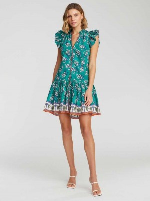 Robert Graham Savannah Dress Teal | 381ORSXQZ