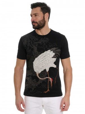 Robert Graham Wild Feather T-shirt Nere | 396OCJNXG